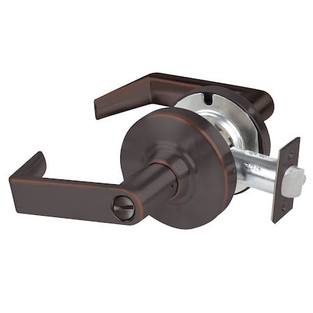 Schlage Grade 2 Privacy Cylindrical Lock with Field Selectable Vandlgard, Rhodes Lever, Non-Keyed, Aged Bron ALX40 RHO 643E